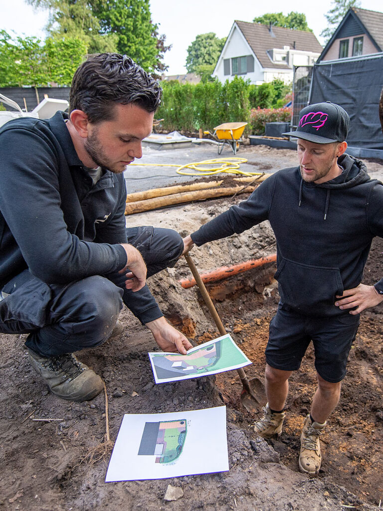 bespreken tuinontwerp voor tuinaanleg